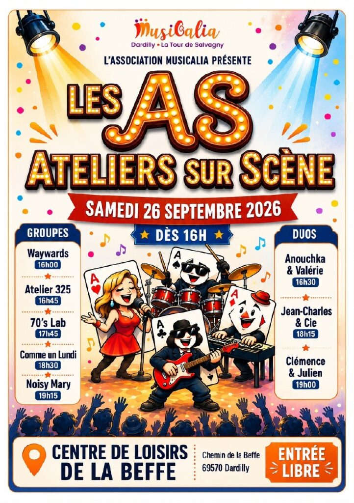 Lire la suite à propos de l’article Concert : « LES AS » Ateliers sur scène